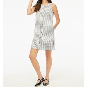 NWT | JCrew Sleeveless tweed button-front shift dress | Sz 10